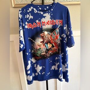 Iron Maiden Blue Tie Dye Graphic Band T-Shirt XL